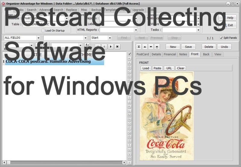 Postcard Collecting Software for Windows PCs title